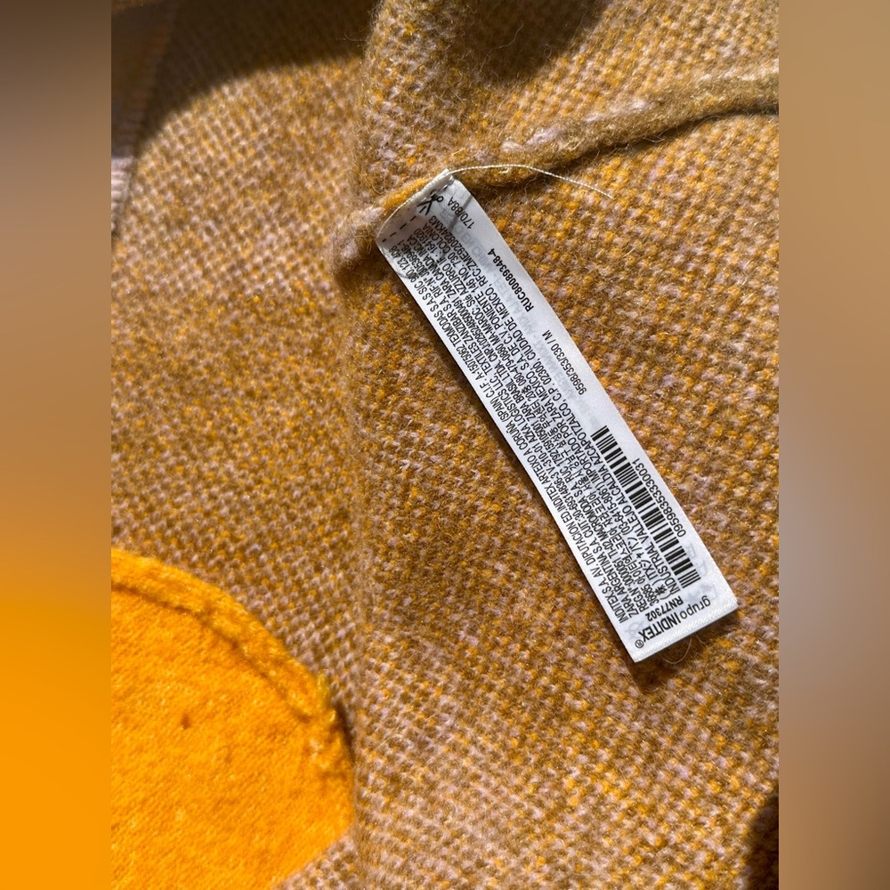 Zara Alpaca Wool blend Colorful Knit Wrap Coat, Long Cardigan, Lilac & Orange, M - Picture 15 of 16